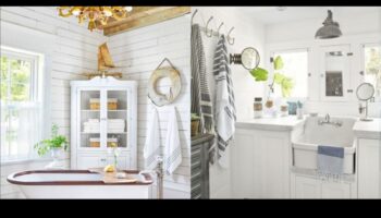 רעיונות לעיצוב חדר רחצה בסגנון חווה